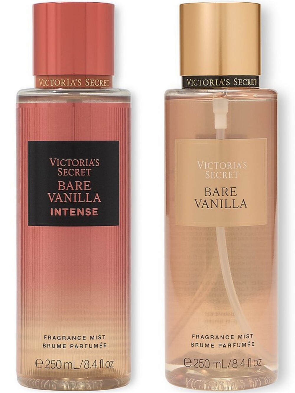 Victoria's Secret Bare Vanilla & Bare Vanilla Intense Fragrance Mist Set NEW